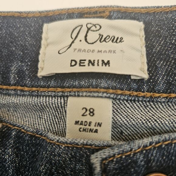 J. Crew Raw Hem Blue Jean/Denim Skirt in medium wash size 28 Grunge Hippie - Picture 2 of 8